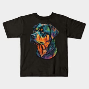 Rottweiler Dog Art Kids T-Shirt